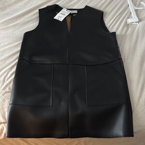 Zara Black Faux Leather Dress